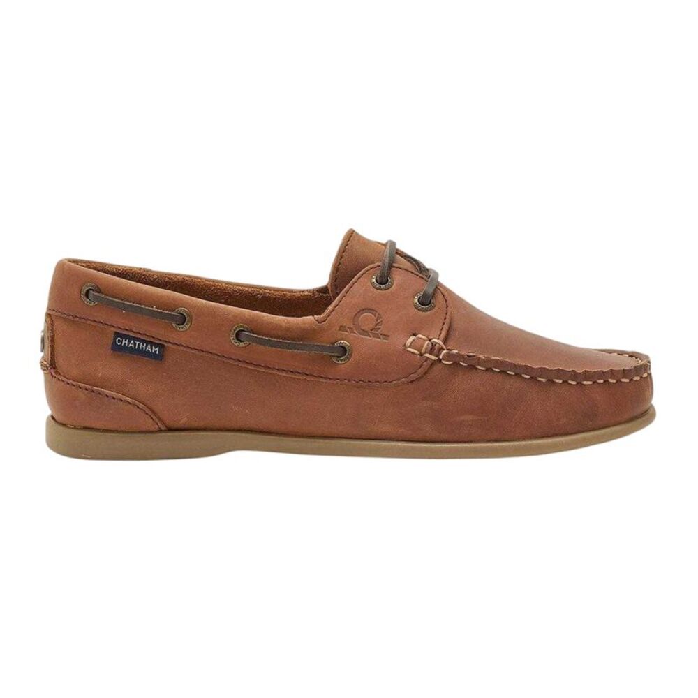 Chatham Womens/Ladies Leather Boat Shoes / Dark Tan